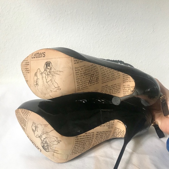 John Galliano black heels size 8 - Picture 3 of 3